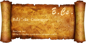 Béda Csongor névjegykártya
